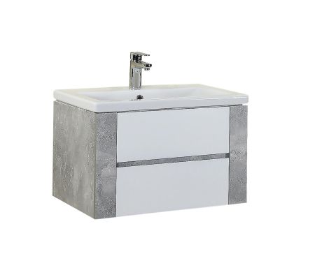 Тумба Onika Стоун 70 подвесная, белая/ателье светлое (ум. Como 70), артикул 107044