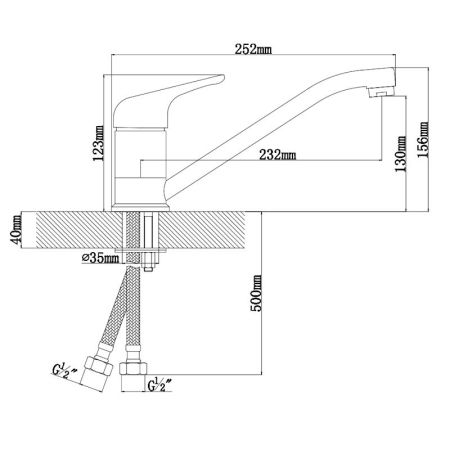Смеситель для кухни Dr. Gans Нота 319.01L.1123.406, терракота