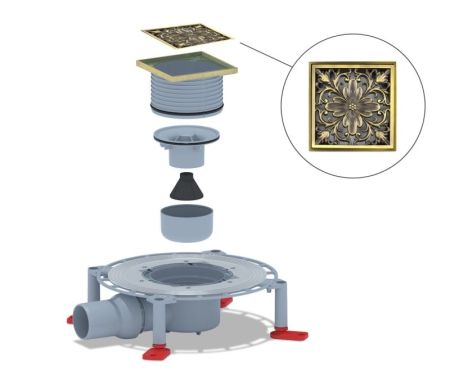 Душевой трап Bronze de Luxe 21975-5602, бронза, артикул 21975-5602