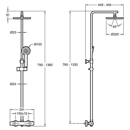Душевая система JACOB DELAFON MARCEL E25084-CP (хром, латунь), шт, артикул E25084-CP