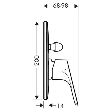 HG Focus Смеситель для ванны, встраиваемый, переключатель вакумный, внешняя часть, цвет: хром, артикул 31947000