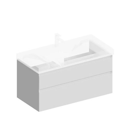 Тумба CUBO подвесная с ящиками 100, белая матовая, артикул CUB.100.2\WHT.M