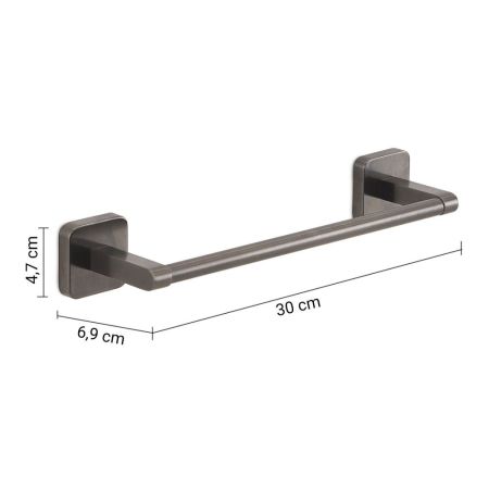 Gedy Tonga, полотенцедержатель, длина 35 см, цвет оружейная сталь, артикул TO21/30(81)