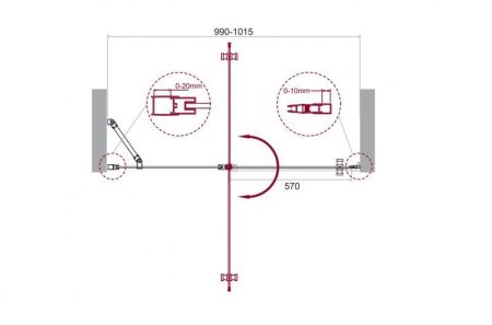 ETNA-B-12-60/20-C-Cr Душевая дверь, артикул ETNA-B-12-60/20-C-Cr