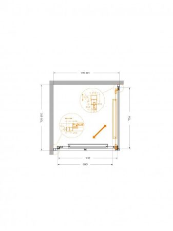 LUX-A-FS-1-90-C-CR Душевой уголок, артикул LUX-A-FS-1-90-C-CR