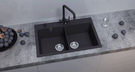 Кухонная мойка Ulgran Quartz Ruma 780-07, уголь, артикул Ruma 780-07