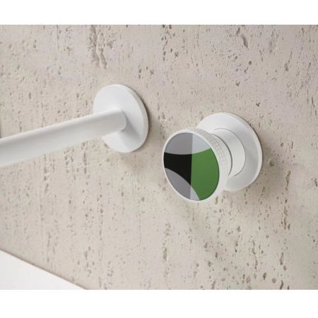 Смеситель для раковины встраиваемый Bronze de Luxe 9007W-G, белый/зеленый