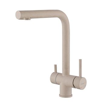 Смеситель для кухни с подключением фильтра воды Fmark FS1362S, песочный