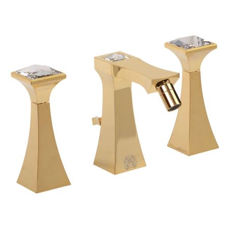 OPERA Смеситель для биде на 3 отв., золото/SWAROVSKI, артикул 19049