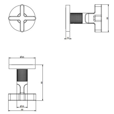 GESSI INCISO Запорный кран для термостатического смесителя высокой производительности, резьба 3/4"(внешняя часть), цвет: nero XL, артикул 58363#299
