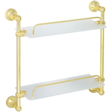 Стеклянная полка Veragio Gialetta VR.GIL-6412.DO двойная Золото, артикул VR.GIL-6412.DO