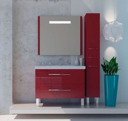 Зеркало SanVit Санвит 90 zsanv090 в цвете Ral с подсветкой Белый глянец