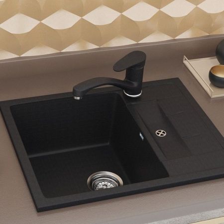 Смеситель для кухни Ulgran U-003-344, ультра-черный, артикул U-003-344