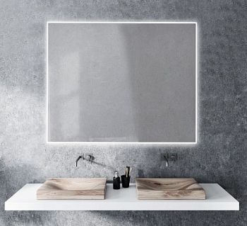 Xpertials SHIRA, прямоугольное зеркало 100х80 см, LED свет, вкл/выкл с диммером