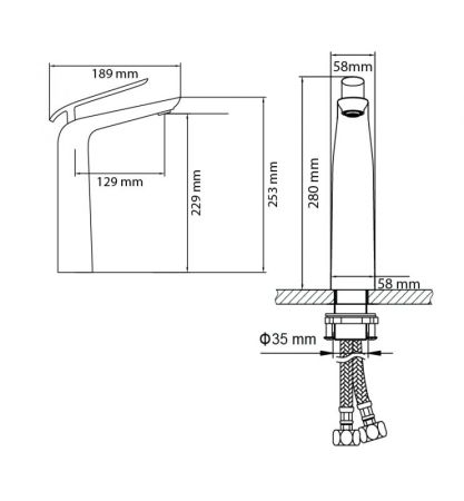 Смеситель для раковины Timo Olivia 3211/03F Черный, артикул 3211/03F