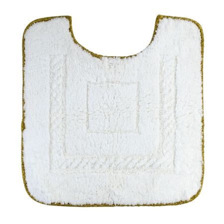 COMPLEMENTI Коврик для WC 60х60 см. белый, узор 1, тесьма золото, артикул 29694