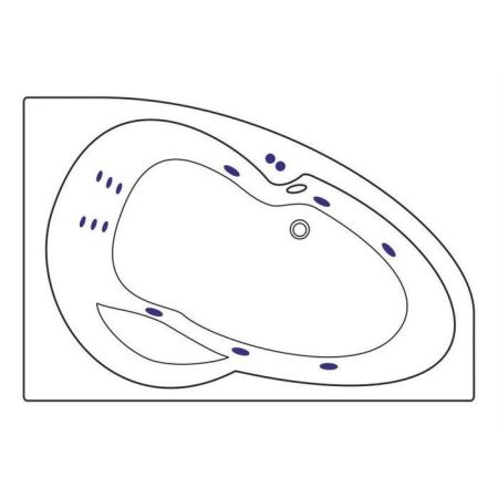 Ванна EXCELLENT Newa 160x95 (правая) "LINE" (бронза), артикул WAEX.NEP16.LINE.BR