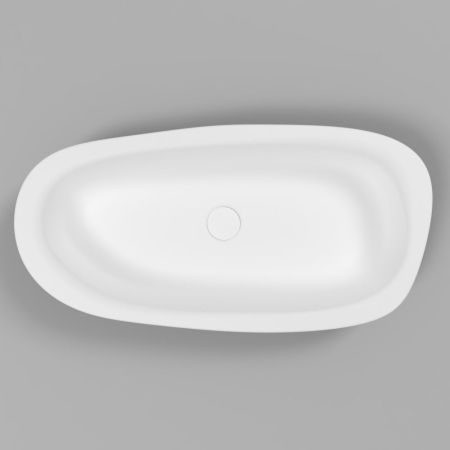 Умывальник WHITECROSS Moonstone E 70x35 (черный/белый мат) иск. камень, артикул 0731.070035.20100