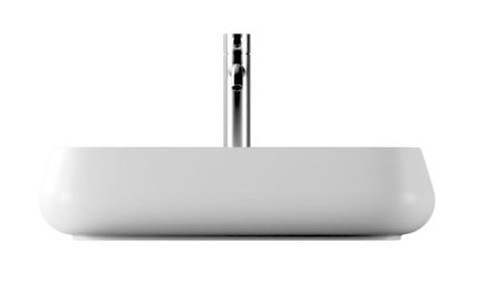 Alice Nur, накладная прямоугольная раковина с закругленными краями 60x35x14h см, цвет белый глянцевый, артикул 33250101