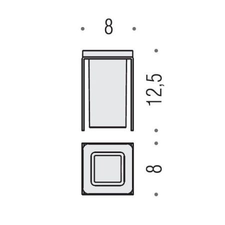 Colombo Over Стакан настольный, цвет: матовая сталь/матовое стекло, артикул B7041.SS-VAN