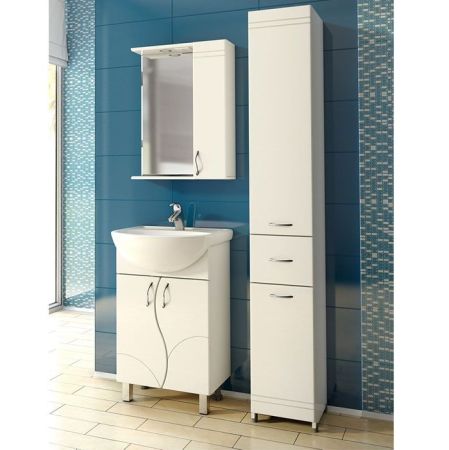 Шкаф пенал Vigo Alessandro 30 с бельевой корзиной Белый