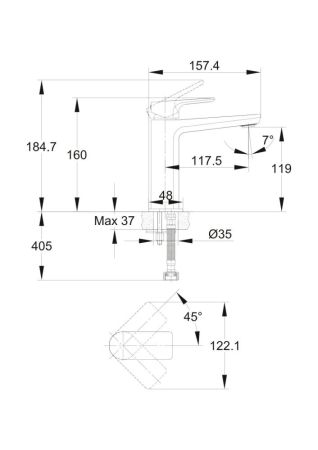 Смеситель для раковины Cersanit NATURE однорычажный (63063), артикул 63063