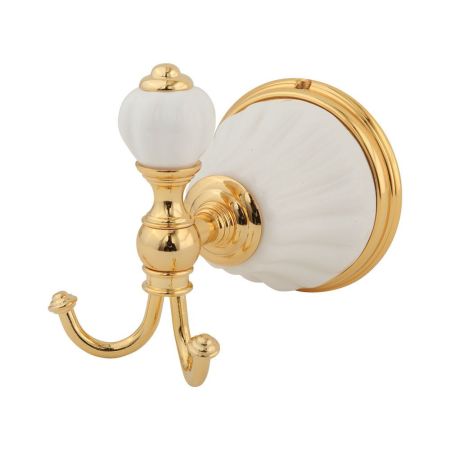 OLIVIA Крючок, керамика белая, золото, артикул 17461