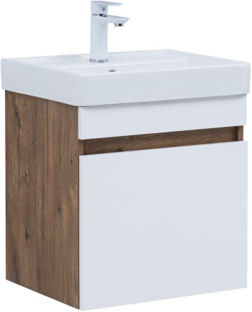 Тумба под раковину Aquanet Оптима 50 дуб рустикальный/белый сатин, артикул 00344790