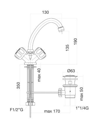 Смеситель для раковины Fiore ASTRO 14CR0367, хром, артикул 14CR0367
