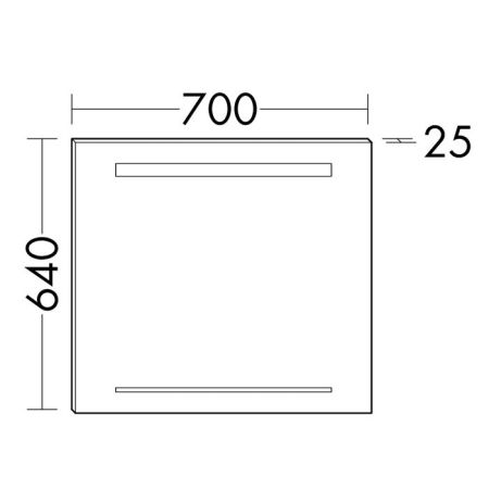 Burgbad  Зеркало с подсветкой 700х640х25 мм , сенсорный выкл.,корпус алюмин оптика
