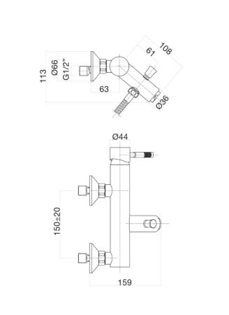 Смеситель для ванны Fiore XENON 44NN5151, черный, артикул 44NN5151