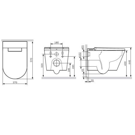 CCC501700SC Inspire подвесной унитаз с интегрированным электронным биде, артикул CCC501700SC