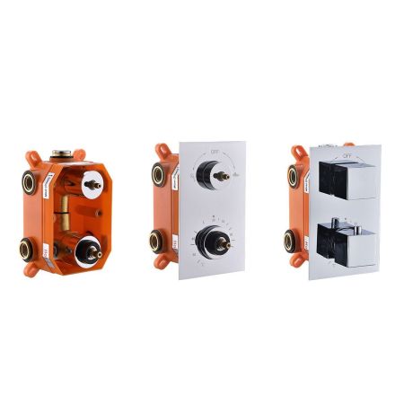 Душевой комплект VSFW-102TCH термостатический встраиваемый, двухрежимный, хром, артикул VSFW-102TCH