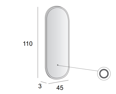 Зеркало CEZARES со встроенной LED подсветкой, артикул 45095