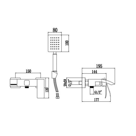 Смеситель для ванны Fmark FS8624-1, сатин