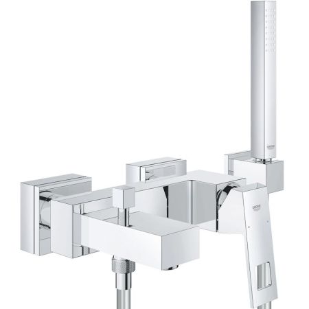 Смеситель для ванны с душем  GROHE EUROCUBE 23141000 (хром, L-18,1), шт, артикул 23141000