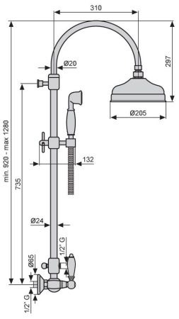 Душевая колонна 12100281, цвет хром, артикул 12100281CR