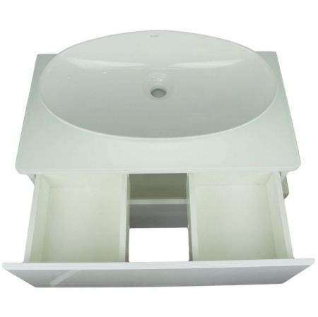 Тумба с раковиной Orange Otto 75 Ot-75TuGLASS+Ra Белая, артикул Ot-75TuGLASS+Ra