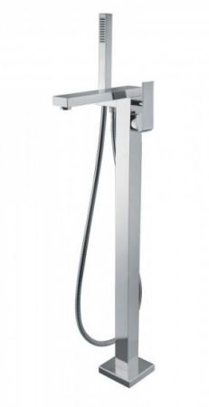 Fiore Kube, однорычажный напольный смеситель для ванны с ручным душем, цвет золото, артикул 100OO8554