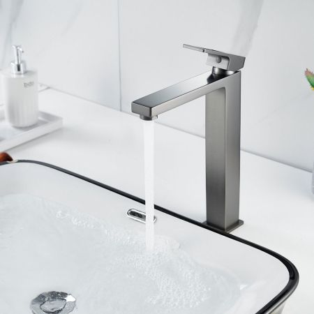 Смеситель для раковины высокий  Raffine F1196T, оружейная сталь, артикул F1196T