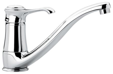 Emmevi Tiffany, кухонный смеситель с поворотным изливом, цвет черный-хром, артикул 6095NC