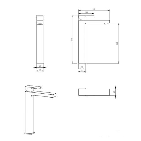 Смеситель для раковины высокий FILARETE Fing FL6040NK, никель