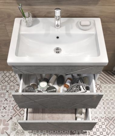 Тумба с раковиной напольная VIGO Geometry tn.GEO.FOS.70.2Y бетон, 70 см, артикул tn.GEO.FOS.70.2Y бетон-com