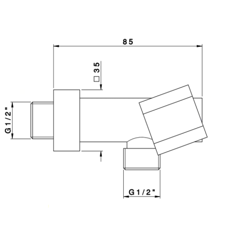 Nicolazzi Doccia Держатель для лейки с подключением, хром, артикул 5690CR