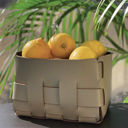 ADJ Корзинка Mini Bottega, 12x19xH13 см., цвет: капучино/шоколад, артикул 1012.04/06