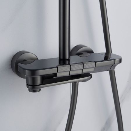 Душевая система Shevanik S4726T, оружейная сталь, артикул S4726T