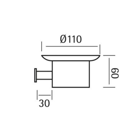 Мыльница, Cisal, Xion, ширина, мм-110, высота, мм-60, тип установки-настенный, цвет-Brushed Stainless Steel, артикул XI090601D1