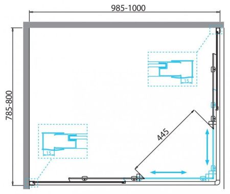Душевой уголок BELBAGNO DUE-AH-2, артикул DUE-AH-2-120/80-C-Cr