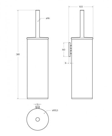 RELAX-TBS-M-BORO Ёршик для унитаза, подвесной, исполнение брашированное золото, артикул RELAX-TBS-M-BORO