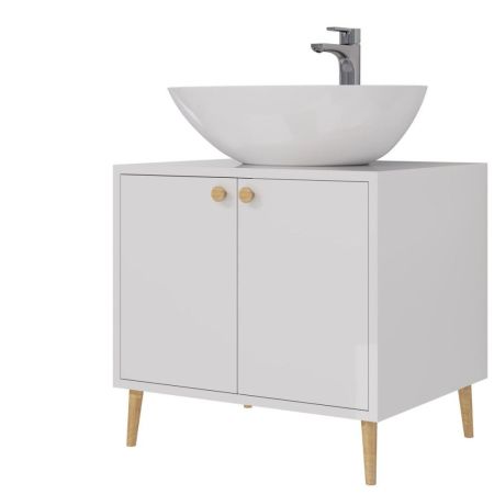 Тумба под раковину напольная Dreja Luno 60 см, белый, артикул 99.2001